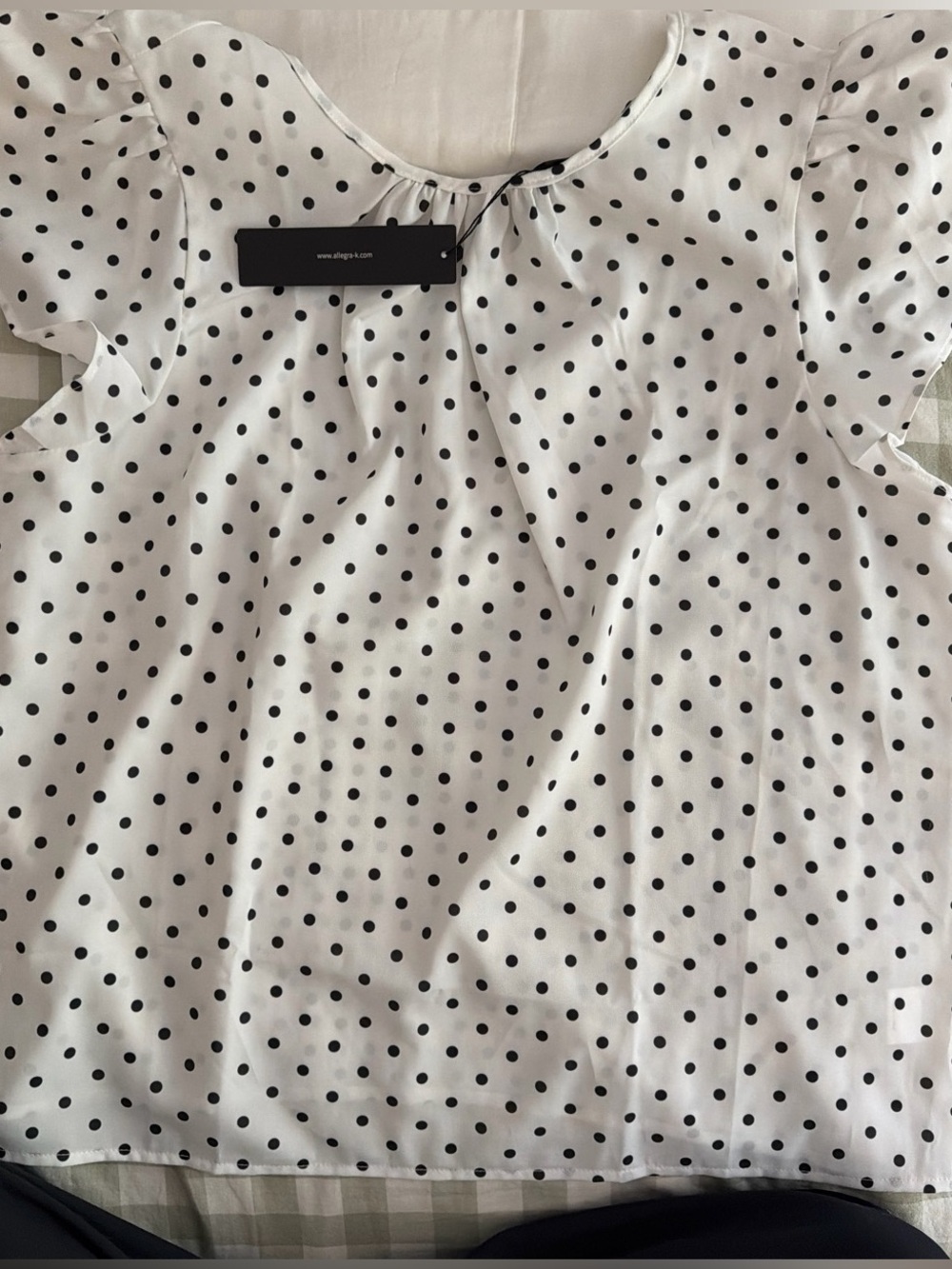 Brand New Allegra K  White Polka Dot Blouse